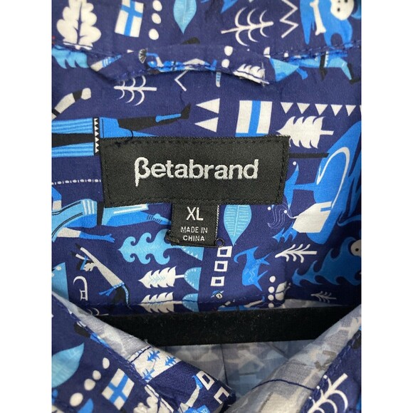 Betabrand Men’s Short Sleeve Button‎ Down Graphic Shirt Size XL - Picture 3 of 6